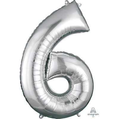 Ballon mylar, #6 argent, 34 pouces