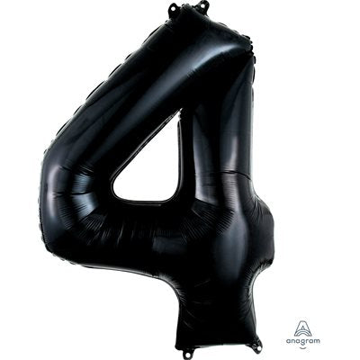 Ballon mylar, #4 noir, 34 pouces
