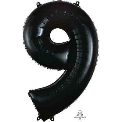 Ballon mylar, #9 noir, 34 pouces