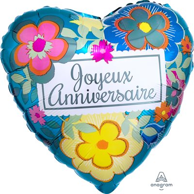 Ballon mylar, joyeux anniversaire, 18 pouces