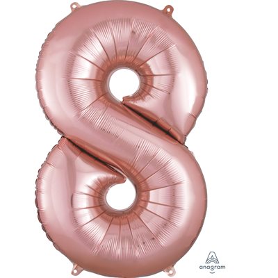 Ballon mylar, #8 rose gold, 34 pouces