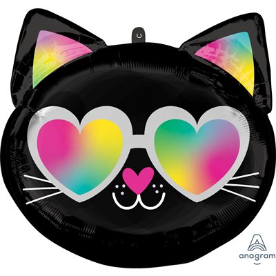 Ballon mylar, cool kitty, 21 pouces