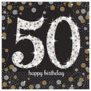 50 ans, serviettes dessert, 16 pcs