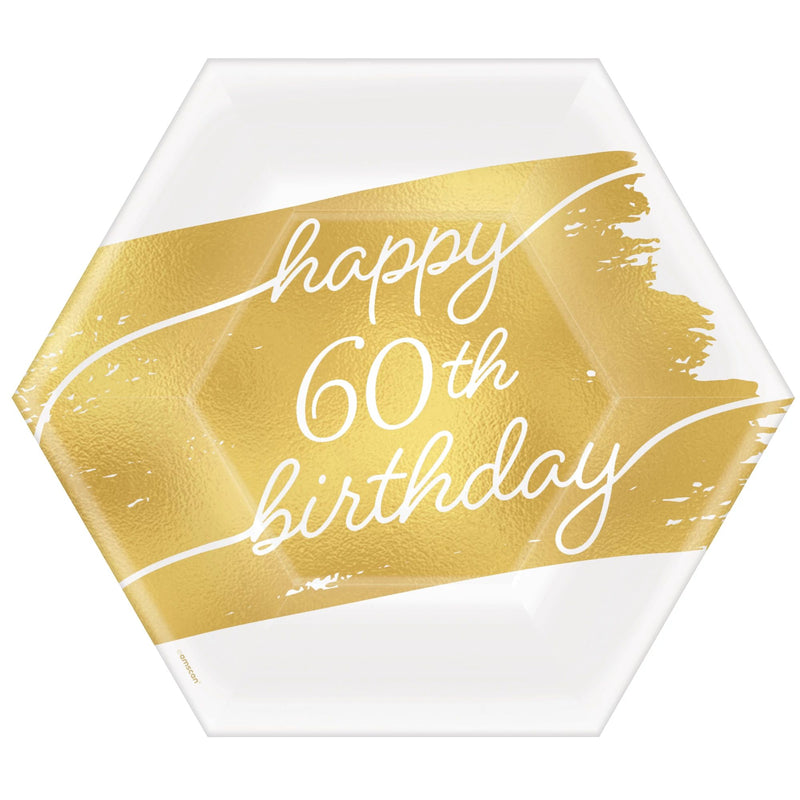 60 ans, assiettes dessert, 8 pcs