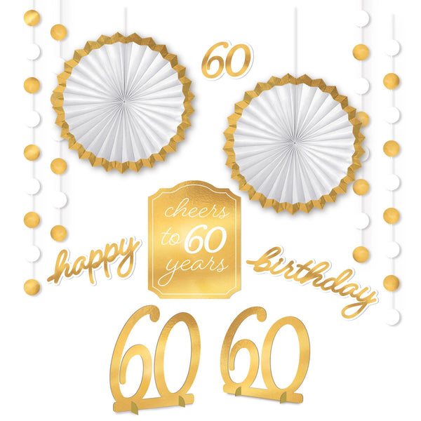 60 ans, décorations de fête, 12 pcs