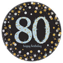 80 ans, assiettes dessert, 8 pcs