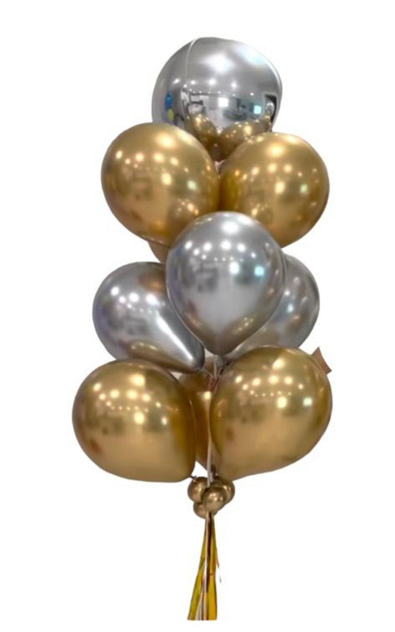 Bouquet de 10 ballons métalliques
