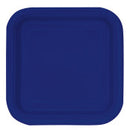 Bleu marine, assiettes dessert carré, 16 pcs