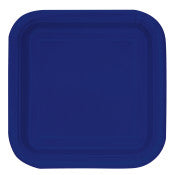 Bleu marine, assiettes dessert carré, 16 pcs