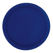 Bleu marine, assiettes repas rond, 16 pcs