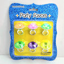 Babioles de fête, bagues en diamant, 6 pcs