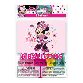Minnie mouse, sac de ballons en latex, 12 pouces, 8 unités