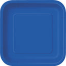 Bleu royal, assiettes dessert carré, 16 pcs