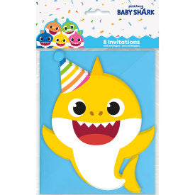 Baby shark cartes d'invitations, 8 unités
