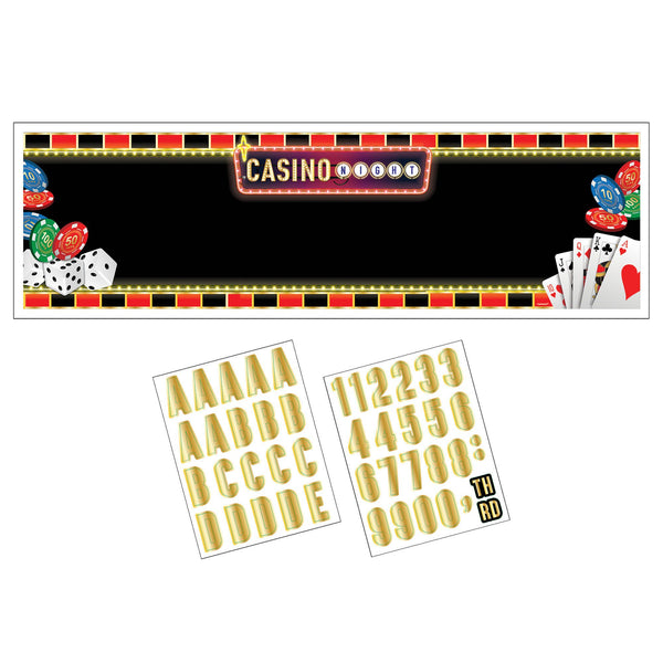 Casino, bannière géante personnalisé,  65" x 20"