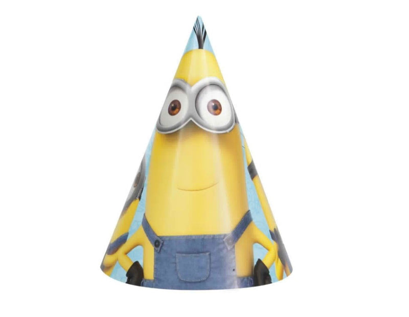 Minions, chapeaux de fête, 8 pcs