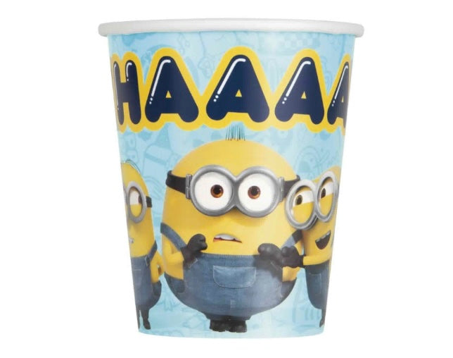 Minions, gobelets en papier, 9oz, 8 pcs