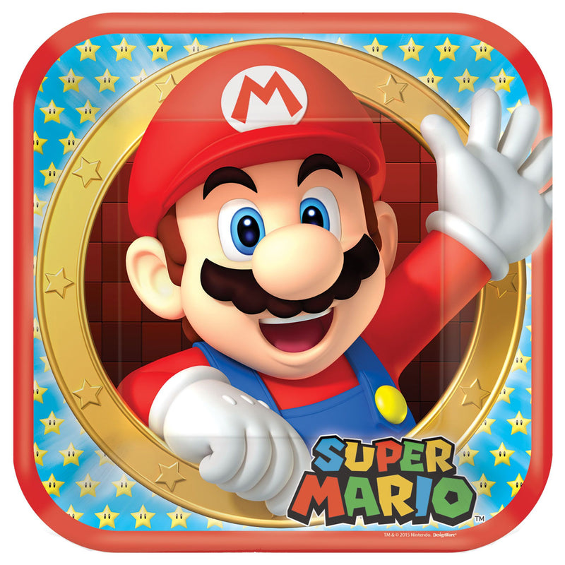 Super mario, assiettes repas, 8 pcs