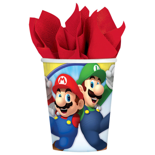 Super mario, gobelets en papier, 9 oz, 8 pcs