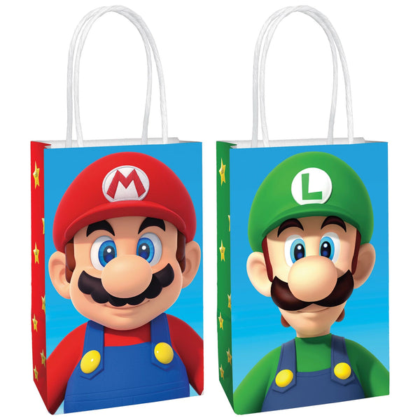 Super mario, sacs cadeaux kraft, 8 pcs