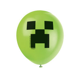 Minecraft, sac de ballons en latex, 12 pouces, 8 unités