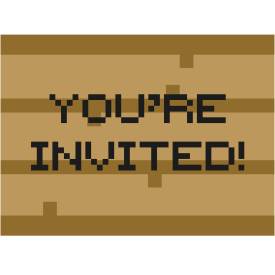 Minecraft, cartes d'invitations, 8 unités