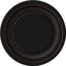 Noir unis, assiettes repas rond, 16 pcs