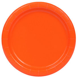 Orange unis, assiettes dessert rond, 20 pcs