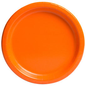 Orange unis, assiettes repas rond, 16 pcs