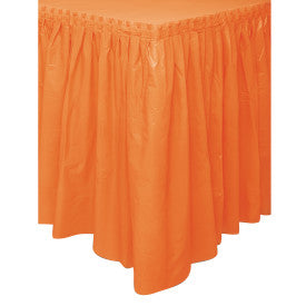 Orange unis, jupe de table, 29 pouces x 14 pieds