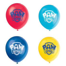 Paw patrol,  ballons en latex, 12 pouces, 8 unités