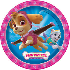 Paw patrol fille, assiettes, repas, 8 pouces, 8 unités