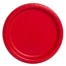 Rouge unis, assiettes repas rond, 20 pcs