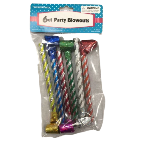 sifflets de fête, 6 pcs