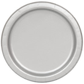 argent, assiettes dessert rond, 20 pcs