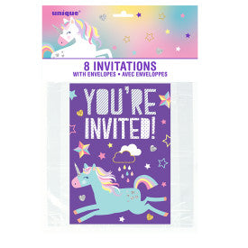 Licorne, cartes d'invitation, 8 pcs