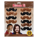 Western, moustaches, 10 pcs, 3" x 3/4"
