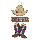 Western, triple enseigne, 8" x 8 3/4"