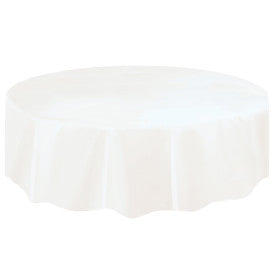 Blanc unis, nappe de table rond, 84 pouces